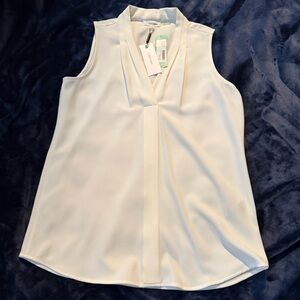 Calvin Klein Cream Sleeveless Blouse